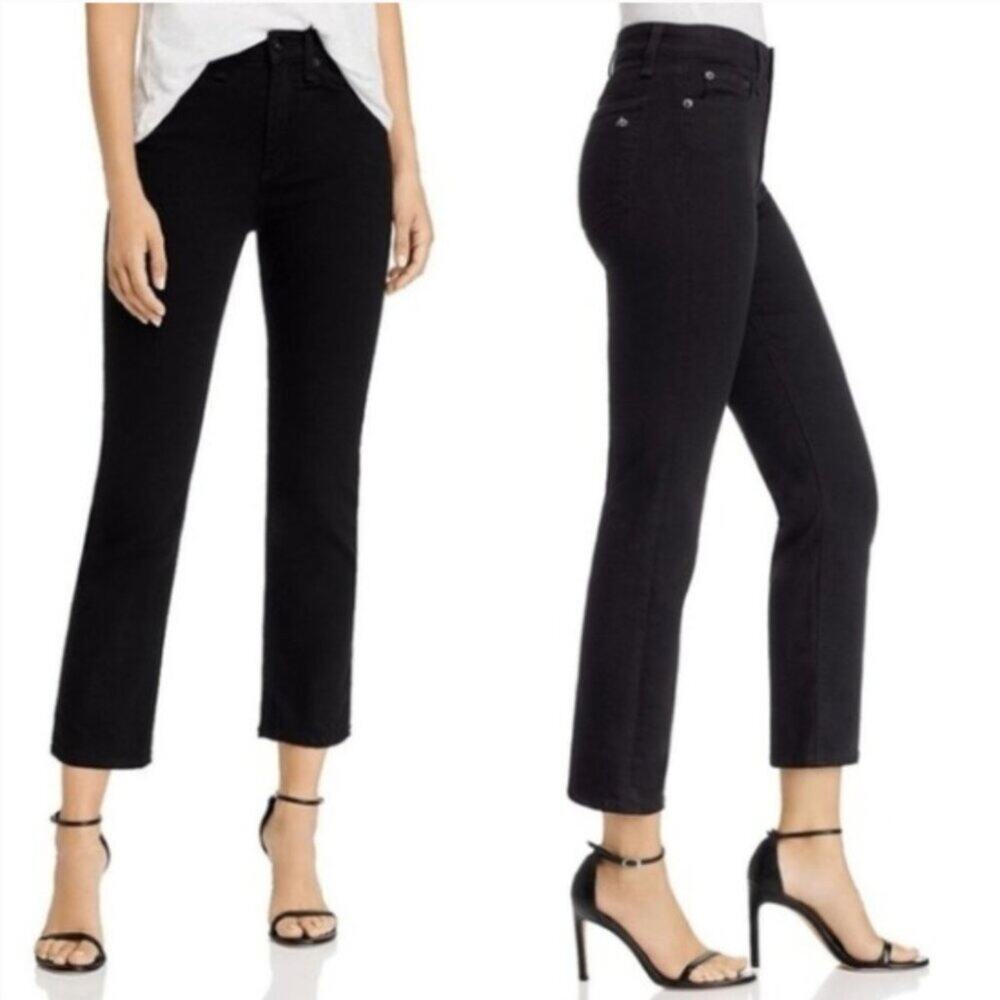 rag & bone “Nina” High‑Rise Cigarette Jeans – COAL – Style W2509K510C0A Size 32
